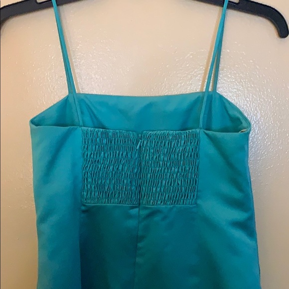 David’s Bridal -Girls Size 14. Clover Green Satin - Picture 2 of 4